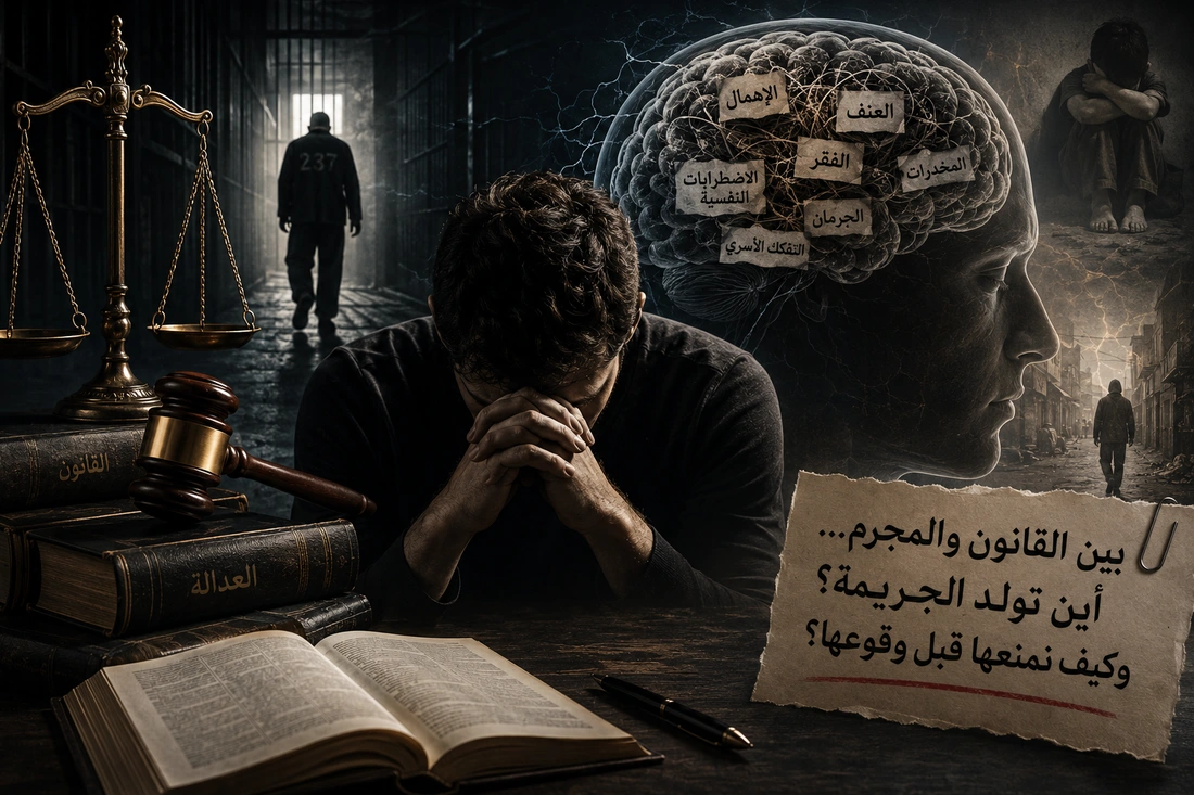 العقل الإجرامي بين الاضطراب النفسي والدافع الاجتماعي | كيف تتشكل الجريمة؟ ودور علم النفس الجنائي والقضاء في فهم المجرم