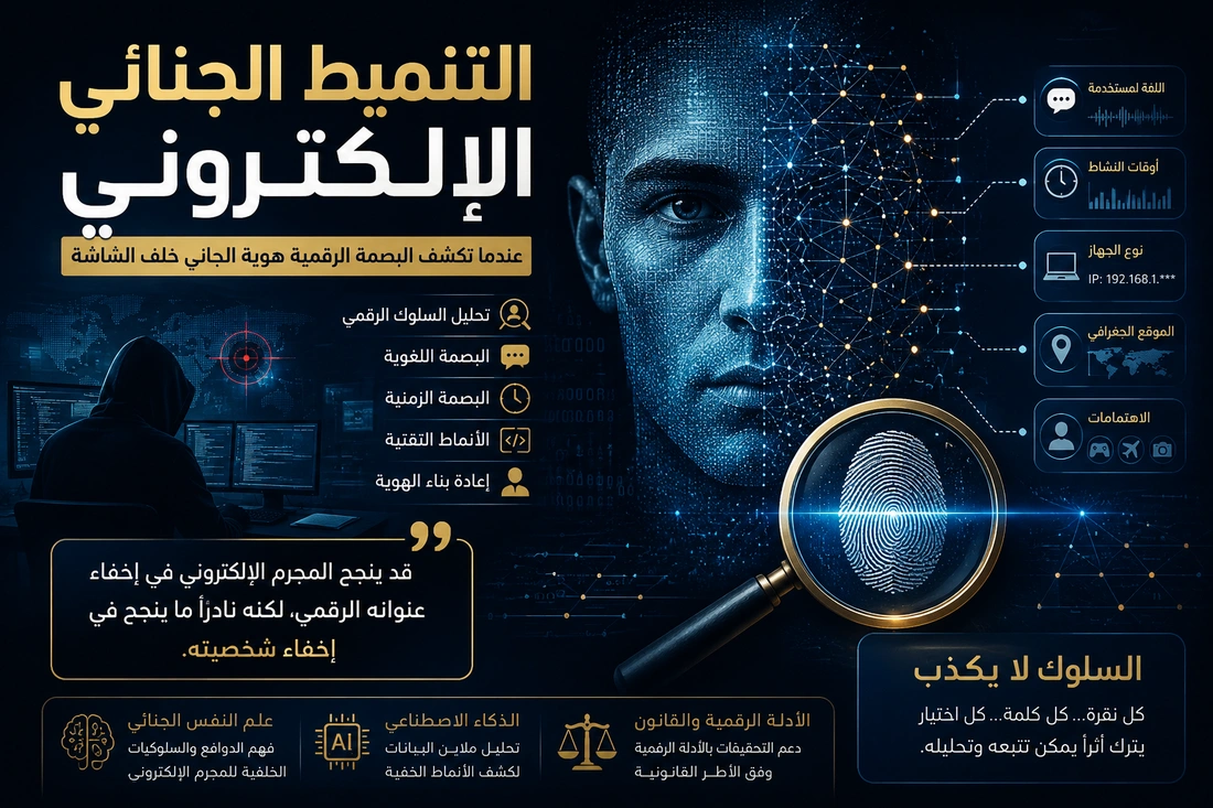 التنميط الجنائي الإلكتروني: تحليل السلوك الرقمي وكشف هوية الجناة في الجرائم السيبرانية